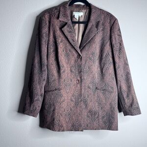 Coldwater Creek Paisley Blazer - Brown and Black Sz PXL